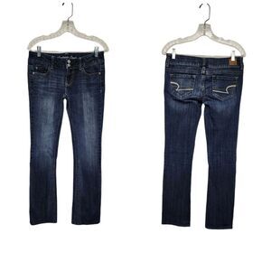 AE American Eagle Blue Artist Low Rise Stretch Bootcut Denim Jeans Size 4R